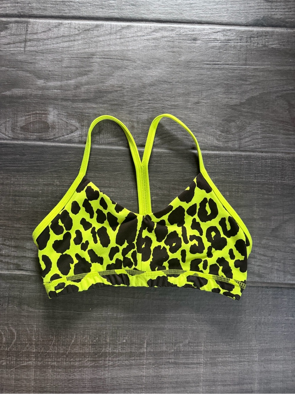 Fleo Reinette Neon Yellow and Black Leopard Sports Bra